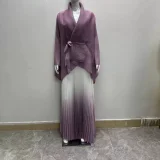 Bat Sleeve Top Gradient Pleated Skirt Two Piece Set GZRF-KH-0108