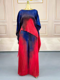 Pleated Gradient Printed Top Casual Pants Suit GZRF-250604