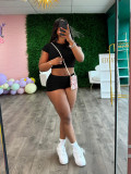 Solid Color Tight Two Piece Shorts Set QYMF-3153