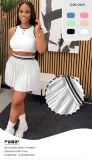 Sleeveless Tank Tops Casual Two Piece Skirts Set QYMF-3089