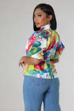 Casual Print Short Sleeve Shirts QYMF-3062