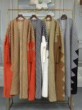 Pleated Print Cardigan Long Coats GZRF-77102