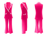Lapel Sleeveless Two Piece Pants Suit QYMF-3250