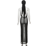 Deep V Stacked Neck Sexy Long Skirt 3 Piece Set GSLF-K25S69717