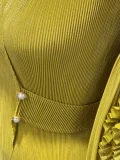 Fashion Press Pleated Petal Sleeve Pants Suit GZRF-HY-688