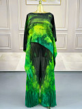 Pleated Gradient Printed Top Casual Pants Suit GZRF-250604