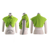 Solid Color Short Sleeve Single-breasted Shirts QYMF-3020