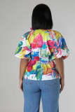 Casual Print Short Sleeve Shirts QYMF-3062
