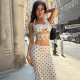 Polka Dot Halterneck Two Piece Skirts Set GSLF-K25S72949