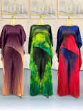 Pleated Gradient Printed Top Casual Pants Suit GZRF-250604