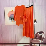 Fashion Press Pleated Petal Sleeve Pants Suit GZRF-HY-688