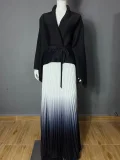 Bat Sleeve Top Gradient Pleated Skirt Two Piece Set GZRF-KH-0108