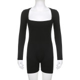 Long Sleeve Square Neck Sport Romper GLRF-LR28791