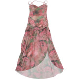 Sexy Print Sling Slim Split Maxi Dress GSLF-K25D67615