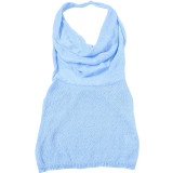 V Neck Backless Knits Mini Dress GSLF-W24D65866