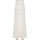 Lace Patchwork Hollow Out Long Skirt GLRF-WDD36398