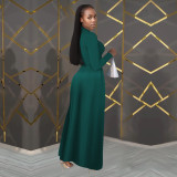 Solid Color Long Sleeve Maxi Dress BY-7411
