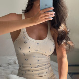 Rib Backless Casual Pajamas Long Pants Set GSLF-K25S72558