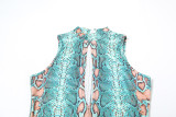 Snake Print Sexy Hollow Out Skinny Jumpsuit GSLF-K25Q70382