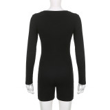 Long Sleeve Square Neck Sport Romper GLRF-LR28791