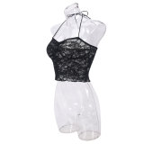 See-Through Lace-Up Backless Small Camisole Top GNZD-51478THD