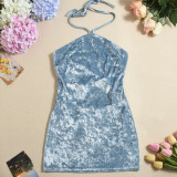 Hollow Out Backless Tie Up Mini Dress GNZD-51670DBD