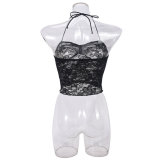 See-Through Lace-Up Backless Small Camisole Top GNZD-51478THD