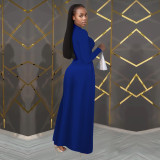 Solid Color Long Sleeve Maxi Dress BY-7411