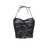 See-Through Lace-Up Backless Small Camisole Top GNZD-51478THD