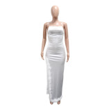 Sexy Backless Feather Edge Maxi Dress CYA-901845