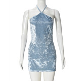 Hollow Out Backless Tie Up Mini Dress GNZD-51670DBD