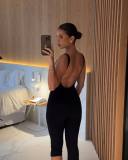 Sleeveless Solid Color Backless Jumpsuit GLRF-WFP39653