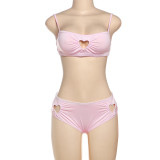 Love Hole Suspender Vest Shorts 2 Piece Set GSLF-K25S63798