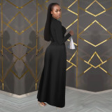 Solid Color Long Sleeve Maxi Dress BY-7411