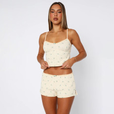 Print Camisole Top Shorts Two Piece Shorts Set GLRF-WFS38477