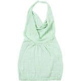 V Neck Backless Knits Mini Dress GSLF-W24D65866