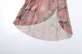 Sexy Print Sling Slim Split Maxi Dress GSLF-K25D67615