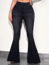 Fashion Solid Color Micro Flare Jeans GXJF-248007
