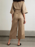 Loose Solid Color Half Sleeve Jumpsuit MK-3217