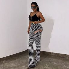 Fashion Stripe Micro Flare Pants GDYF-10786
