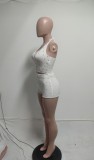 Sleeveless Hot Drill Two Piece Shorts Set QXTF-83043