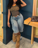 Fashion Loose Denim Milti-pockets Shorts HMS-5591