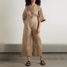 Loose Solid Color Half Sleeve Jumpsuit MK-3217