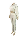 Long Sleeve Patchwork Tight Two Piece Pants Set CH-25033