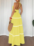 Halterneck Sling Patchwork Maxi Dress ZDF-33111