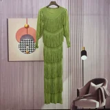 Tassel Bubble Sleeve Long Dress GZRF-KH-0089