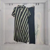 Stripe Short Sleeve Loose Two Piece Pants Set GZRF-KH-0082
