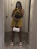 Knits Sleeveless Tank Tops Two Piece Skirts Set YWXS-K25L637