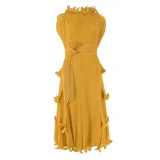 Sleeveless Solid Color Midi Dress GZRF-HY-9069