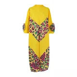 Leopard Print Patchwork Long Sleeve Maxi Dress GZRF-KH-0083